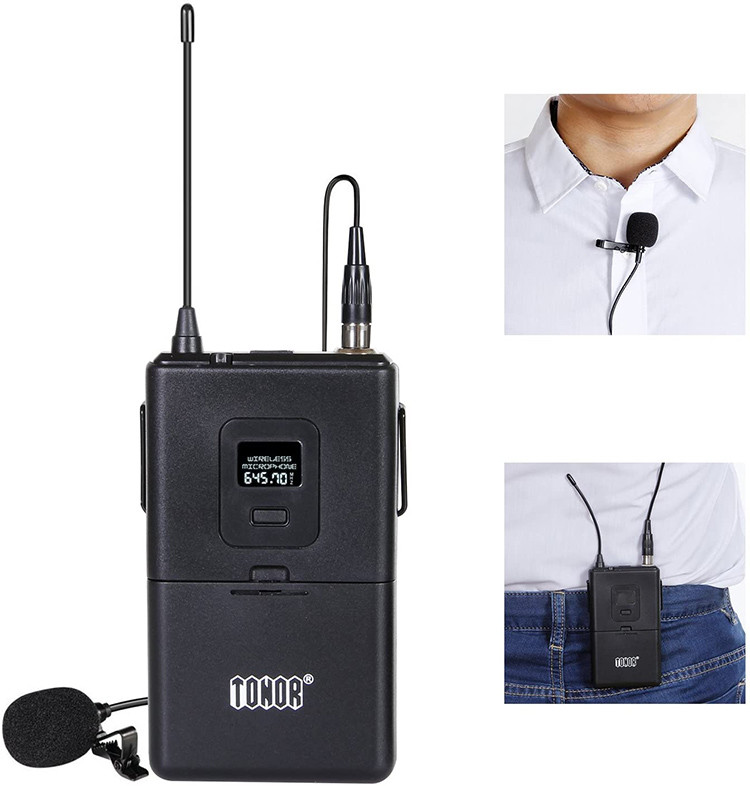 TONOR - Microphone Cravate sans Fil VHF Micro Lavalier Revers